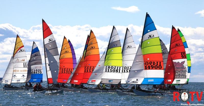 Queensland Hobie Cat State Championships photo copyright Spikey Mike taken at Royal Queensland Yacht Squadron and featuring the Hobie 16 class