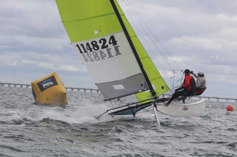 Hobie 16 racing alongside the Busselton photo copyright Stephan van Blerk taken at  and featuring the Hobie 16 class