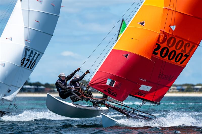 Hobie 16 AUS Champions Cam Owen Susan Ghent photo copyright Jordan Roberts / Down Under Sail taken at Exmouth Yacht Club and featuring the Hobie 16 class