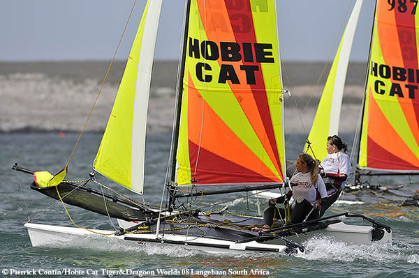 Loubser & McLean on day two of the Hobie Dragoon worlds in South Africa photo copyright Pierrick Contin taken at  and featuring the Hobie Dragoon class