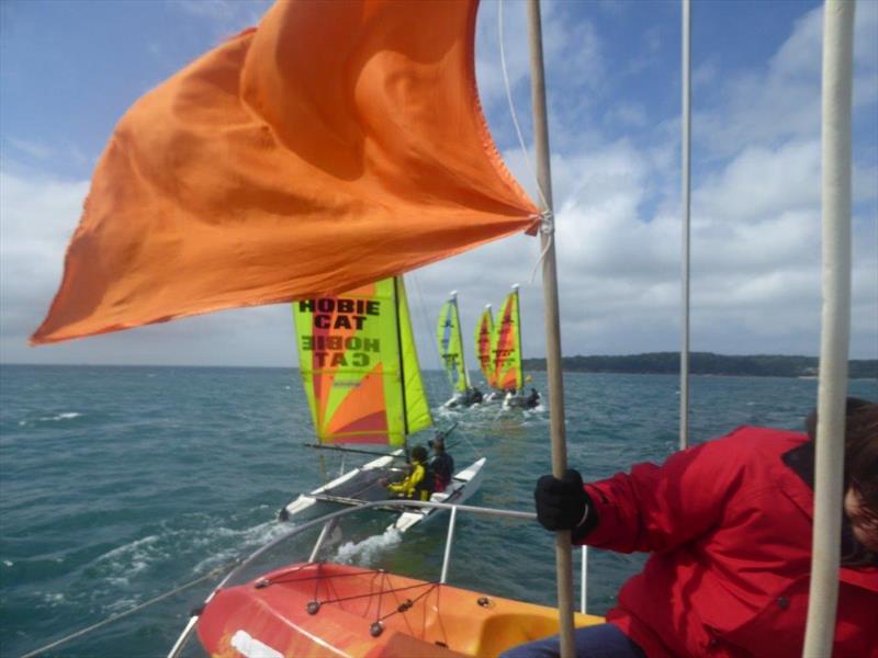 Channel Islands Hobie Cat Championships photo copyright Elaine Burgis taken at Royal Channel Islands Yacht Club and featuring the Hobie Dragoon class