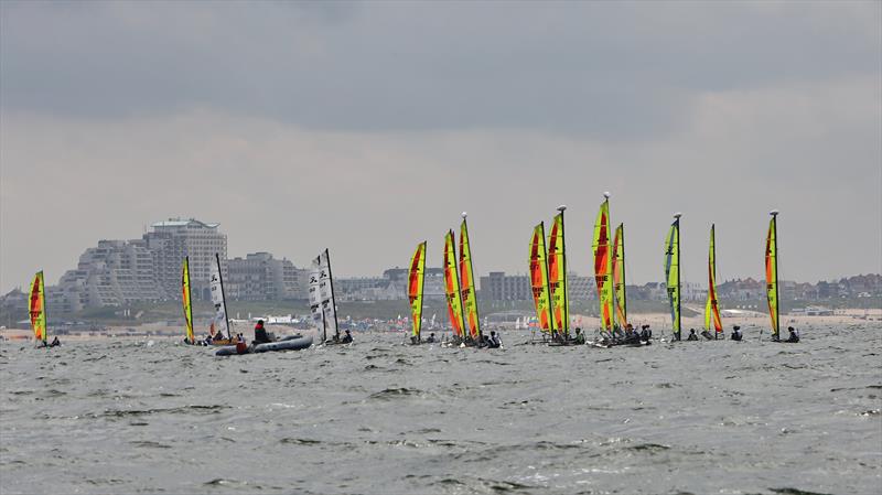 Hobie® Multiworlds And Europeans day 2 photo copyright Marcel Verheggen Fotografie / www.marcelverheggen.eu taken at Zeilvereniging Noordwijk and featuring the Hobie Dragoon class