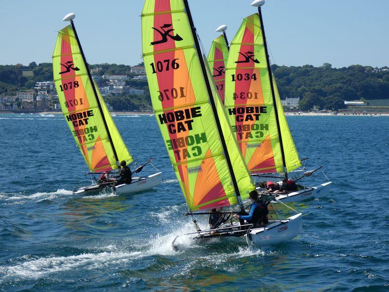 Juniors in Dragoons at the Channel Islands Hobie Cat Championships 2018 - photo © Elaine Burgis