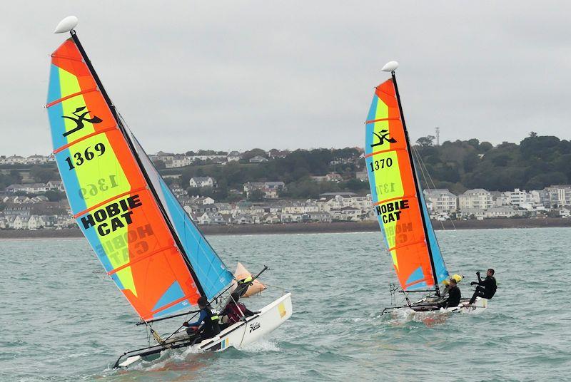 Jackson Yacht Services Bay Race Series photo copyright Bill Harris taken at Royal Channel Islands Yacht Club and featuring the Hobie Dragoon class