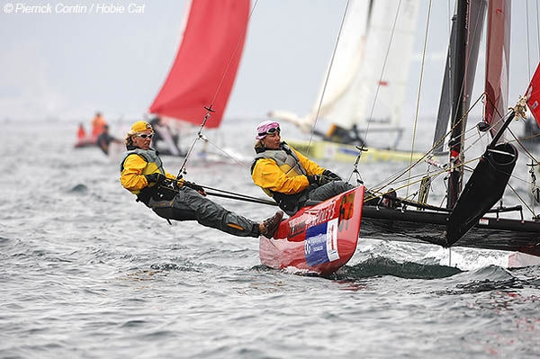 Breeze builds to 15 knots under a sunny sky on day two of the Hobie Tiger & Dragoon worlds photo copyright Pierrick Contin taken at  and featuring the Hobie Tiger class