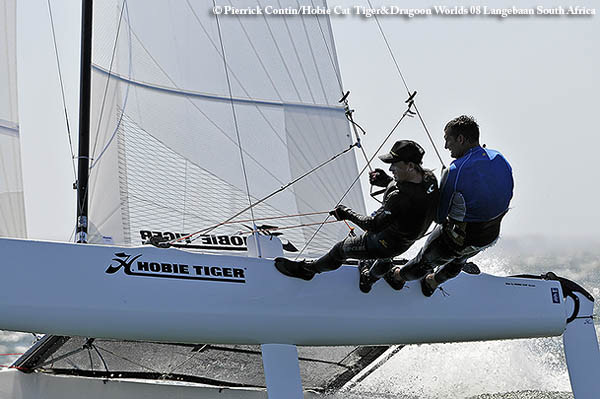 Laruffa & Sims on day two of the Hobie Tiger worlds in South Africa photo copyright Pierrick Contin taken at  and featuring the Hobie Tiger class