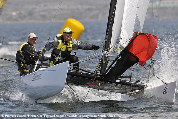 Ross & Nankin on day five of the Hobie Tiger worlds in South Africa photo copyright Pierrick Contin taken at  and featuring the Hobie Tiger class