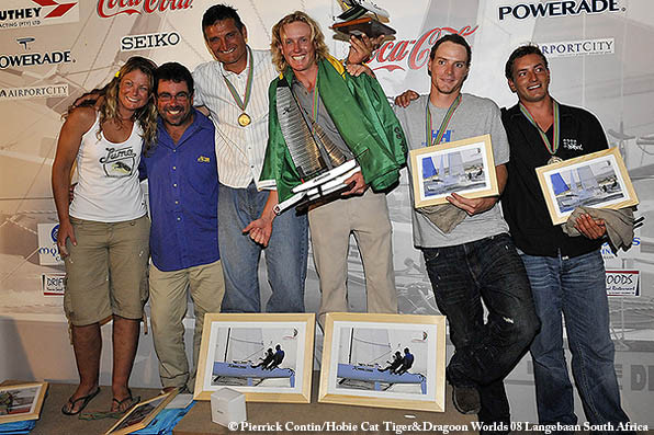 The Hobie Tiger worlds 2008 podium photo copyright Pierrick Contin taken at  and featuring the Hobie Tiger class