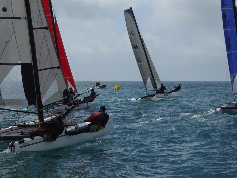 Channel Islands Hobie Cat Championships photo copyright Elaine Burgis taken at Royal Channel Islands Yacht Club and featuring the Hobie Tiger class