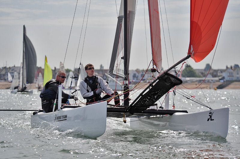 The Fowley Island Race takes place on 10th May photo copyright Tania Samus / www.photoblink.co.uk taken at Whitstable Yacht Club and featuring the Hobie Tiger class