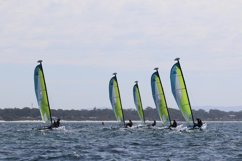 Hobie Wave Grand Prix at Jervis Bay photo copyright John Quinn taken at Vincentia Sailing Club and featuring the Hobie Wave class