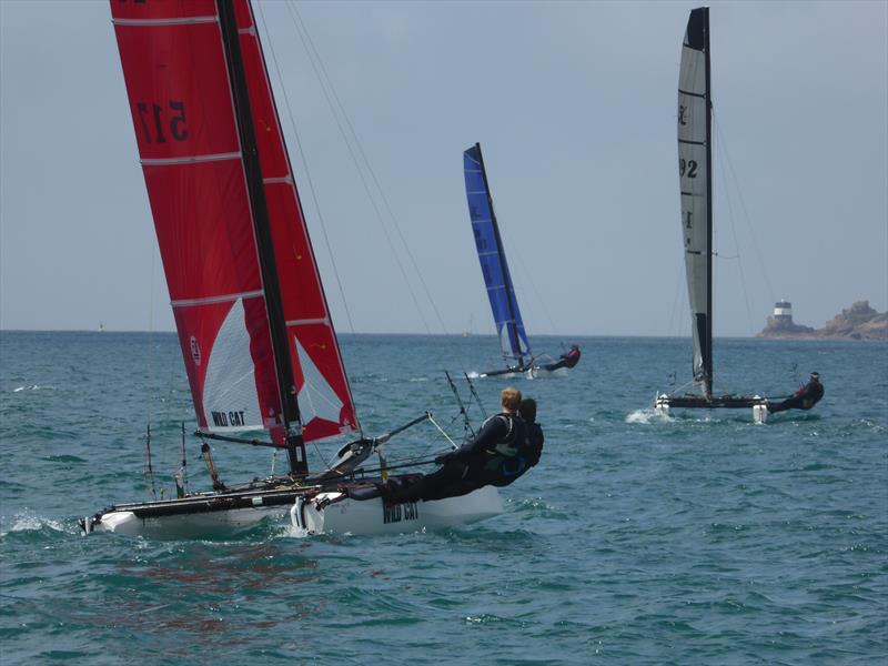 Channel Islands Hobie Cat Championships photo copyright Elaine Burgis taken at Royal Channel Islands Yacht Club and featuring the Hobie Wild Cat class