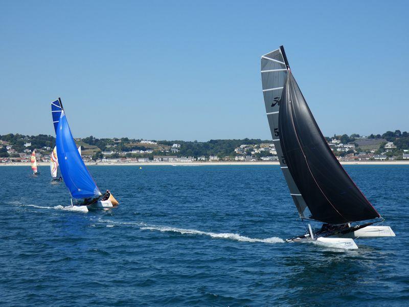 Wildcats in the Channel Islands Hobie Cat Championships 2018 photo copyright Elaine Burgis taken at Royal Channel Islands Yacht Club and featuring the Hobie Wild Cat class