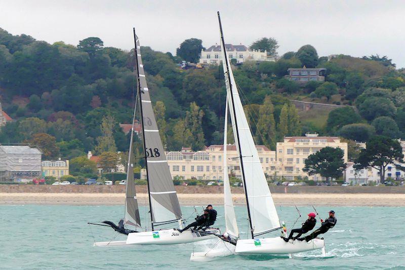 Jackson Yacht Services Bay Race Series photo copyright Bill Harris taken at Royal Channel Islands Yacht Club and featuring the Hobie Wild Cat class