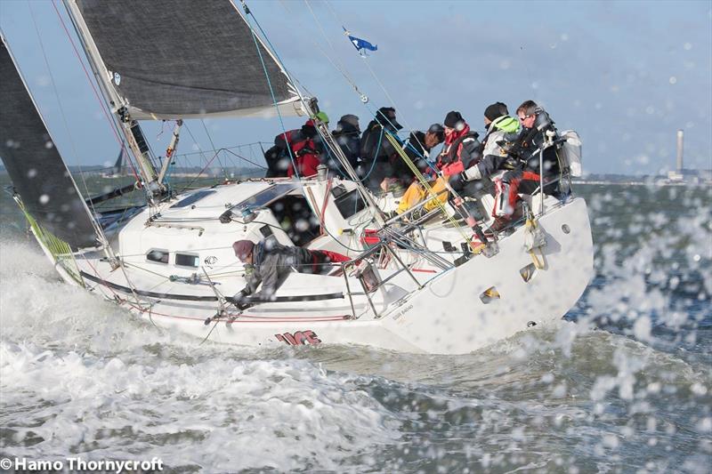 2017 Hamble Winter Series week 4 photo copyright Hamo Thornycroft / www.yacht-photos.co.uk taken at Hamble River Sailing Club and featuring the HOD35 class