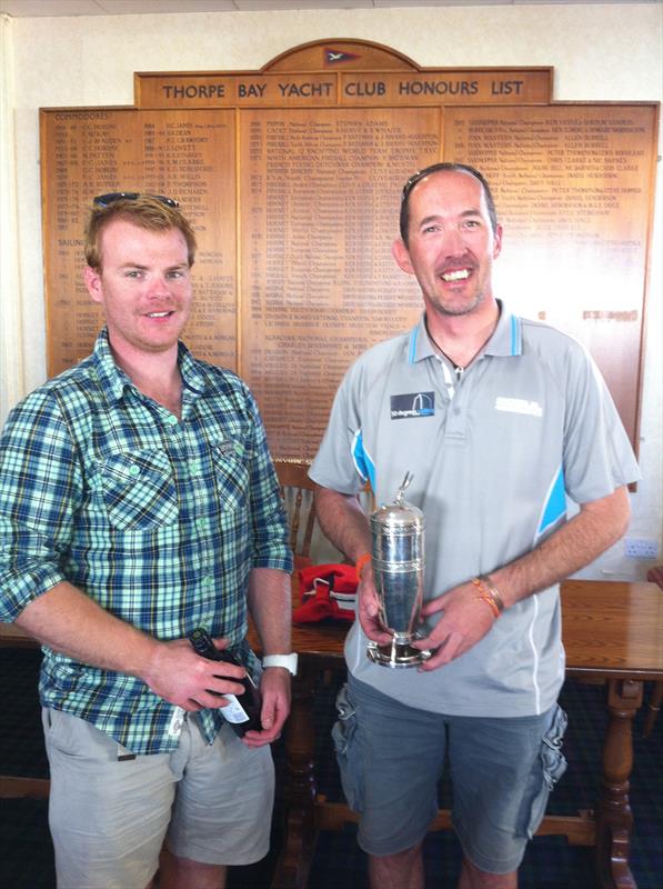 Toby Barsley-Dale and Richard Nurse win the Thorpe Bay Hornet Open photo copyright Gary Haylett taken at Thorpe Bay Yacht Club and featuring the Hornet class