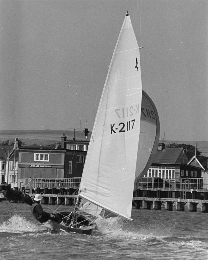 Peter Bennett and Giles Weston winning the 1984 Hornet Nationals in IXth Life  photo copyright Warwick Baker / www.warwickpics.com taken at Shoreham Sailing Club and featuring the Hornet class
