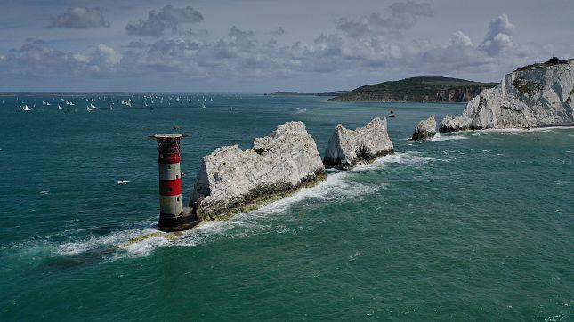 Aerial shot of the Needles - photo © Paul Wyeth / www.pwpictures.com