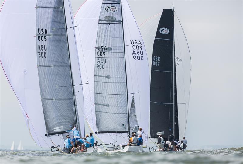 Farr 280 Fleet downwind on day 2 at Charleston Race Week photo copyright Sperry Charleston Race Week / Brian Carlin taken at Charleston Yacht Club and featuring the HPR class