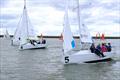 Hunter 707 fleet action on the opening day of Burnham Week 2021 © Roger Mant