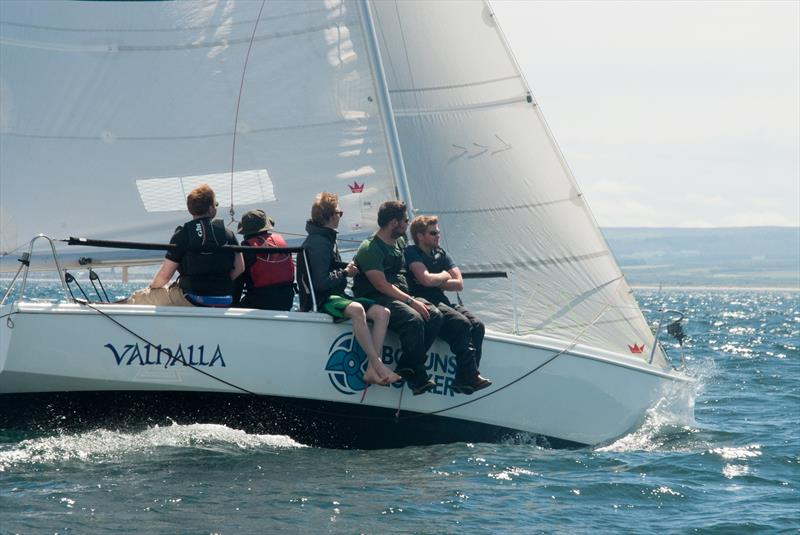 Sunshine and shorts on Valhalla during the 707 Northern Championship photo copyright Dave Kitchen taken at Tees and Hartlepool Yacht Club and featuring the 707 class