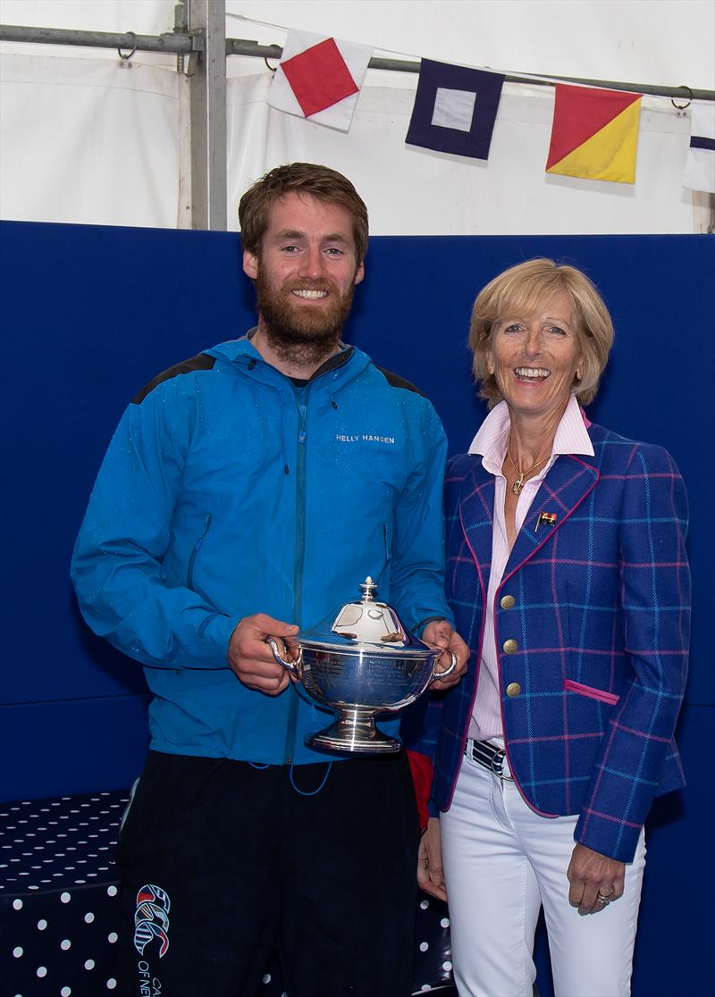 Ben Robertson from Cacciatore receives the Cup during the 2018 Mudhook Regatta photo copyright Neill Ross taken at Mudhook Yacht Club and featuring the 707 class