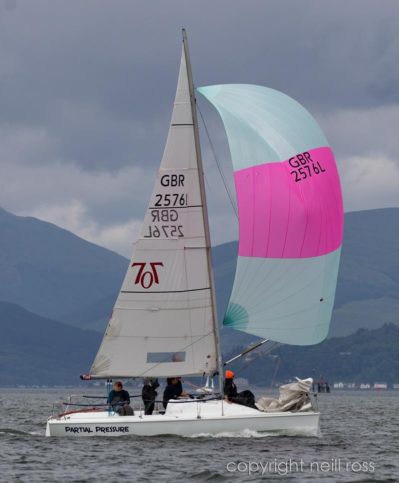 Winners Partial Pressure, pictured here at the Mudhook Regatta photo copyright Neill Ross taken at Royal Forth Yacht Club and featuring the 707 class