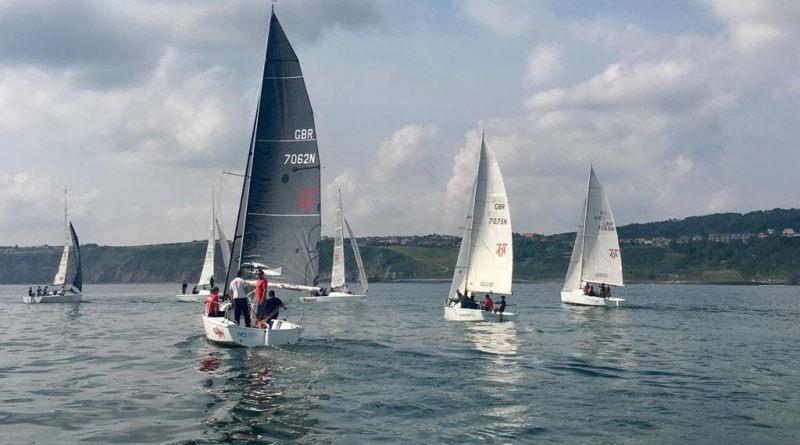 The fleet in sunshine and no wind during the 707 Northerns at Scarborough photo copyright John Margetts taken at Scarborough Yacht Club and featuring the 707 class