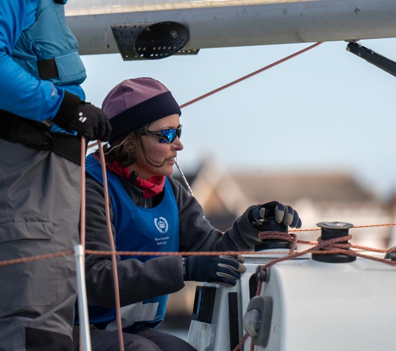 Emily Mckee, representing the Flying Fifteen class, sails during the 2026 edition of the Keelboat Endeavour photo copyright Petru Balau Sports Photography / sports.hub47.com taken at Royal Corinthian Yacht Club and featuring the 707 class