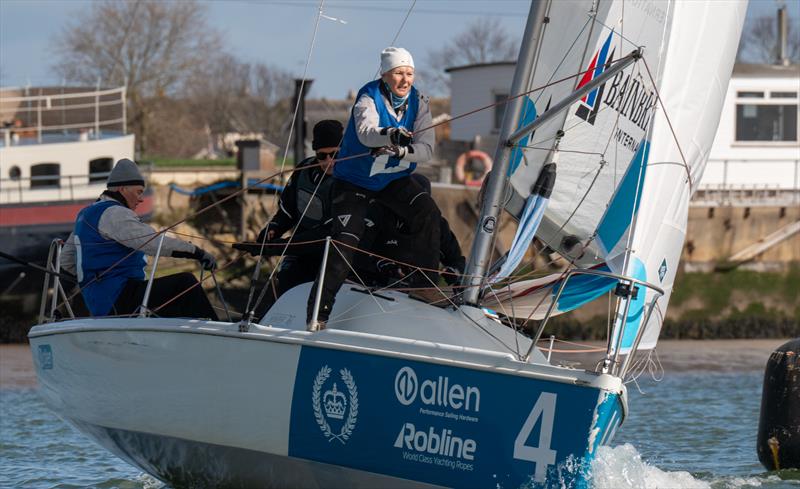 Amanda Wade, representing the International Dragon class, sails during the 2026 edition of the Keelboat Endeavour photo copyright Petru Balau Sports Photography / sports.hub47.com taken at Royal Corinthian Yacht Club and featuring the 707 class
