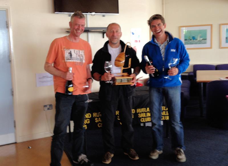 Nick Verdino, Jon Dixon & Paul Heggs win the 2016 Hunter Formula One Nationals photo copyright Hugh Neill taken at Rutland Sailing Club and featuring the Hunter Formula One class