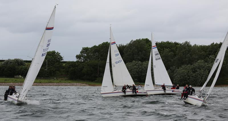Yachts upwind during the Hunter Formula One nationals at Rutland photo copyright Mike Wilce taken at Rutland Sailing Club and featuring the Hunter Formula One class
