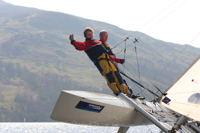 Martin Andrews & Aisling Felix in their Hurricane 5.9 at the Loch Earn SNECCA event photo copyright Alan Henderson / www.fotoboat.com taken at Loch Earn Sailing Club and featuring the  class