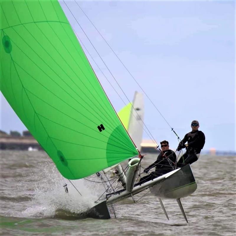 Stokes Bay Cat Open photo copyright Lorraine Budgen taken at Stokes Bay Sailing Club and featuring the Hurricane 5.9 SX class