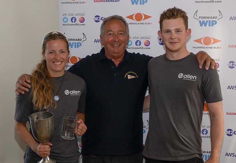 1st place Ben Harris and Izzy Smith - 20th Hurricane SX National Championships at Harwich Town photo copyright David Maynard / alleycatmedia.co.uk taken at Harwich Town Sailing Club and featuring the Hurricane 5.9 SX class