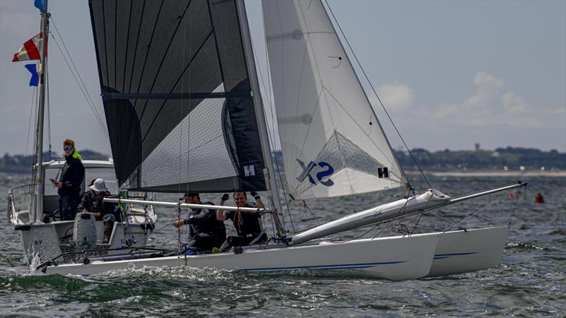 Alex Farrall & Alex Warrington during the Hurricane 5.9 SX Europeans during Eurocat at Carnac photo copyright David Maynard / www.alleycatphotographer.com taken at Yacht Club de Carnac and featuring the Hurricane 5.9 SX class