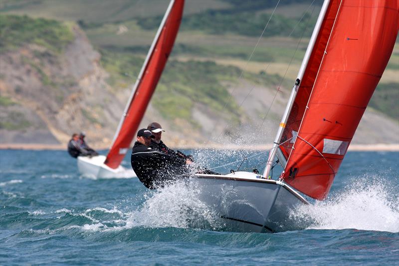 Nigel and Jack Grogan win the Squib nationals at Weymouth - photo © Mike Rice