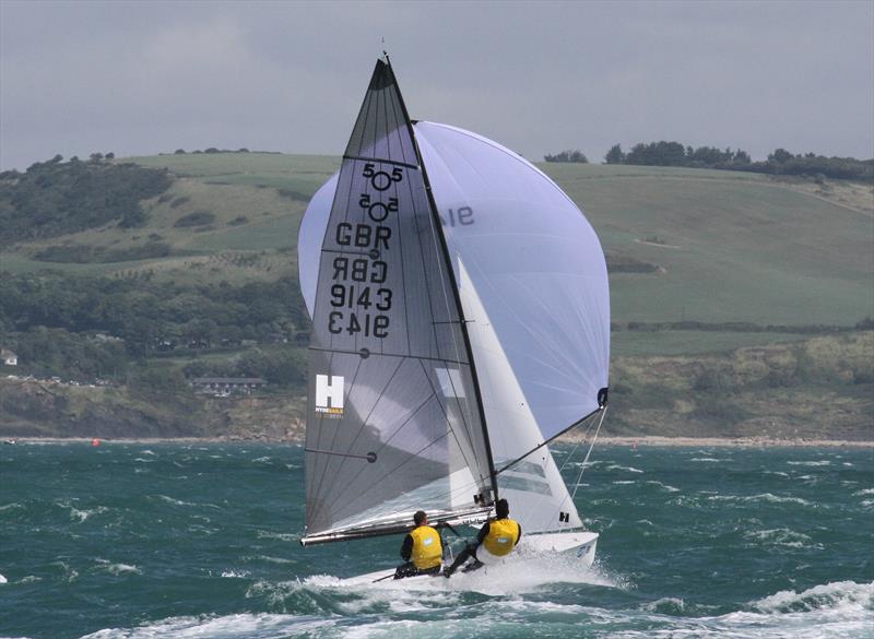 Richard Lovering and Matt Alverado during the 2016 505 Worlds in Weymouth photo copyright Mark Jardine taken at Weymouth & Portland Sailing Academy and featuring the  class