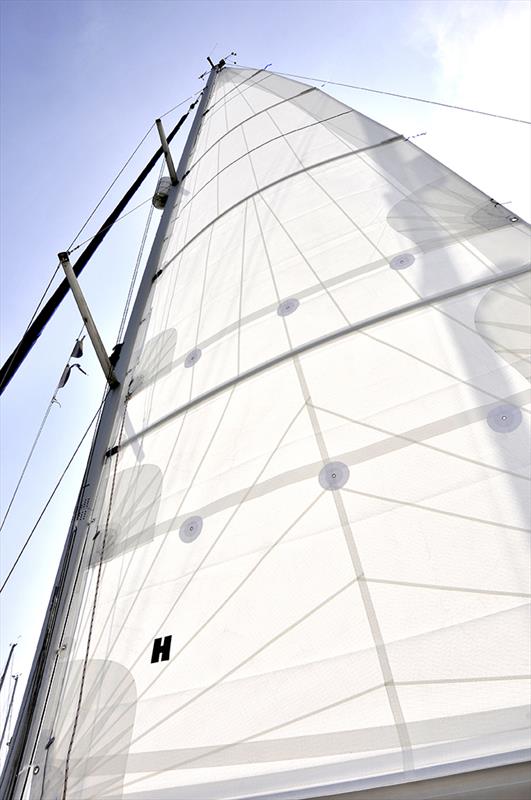 The fully battened mainsail on Tim Sandall's Bavaria 36 'Tortola' photo copyright Tim Sandall taken at  and featuring the  class