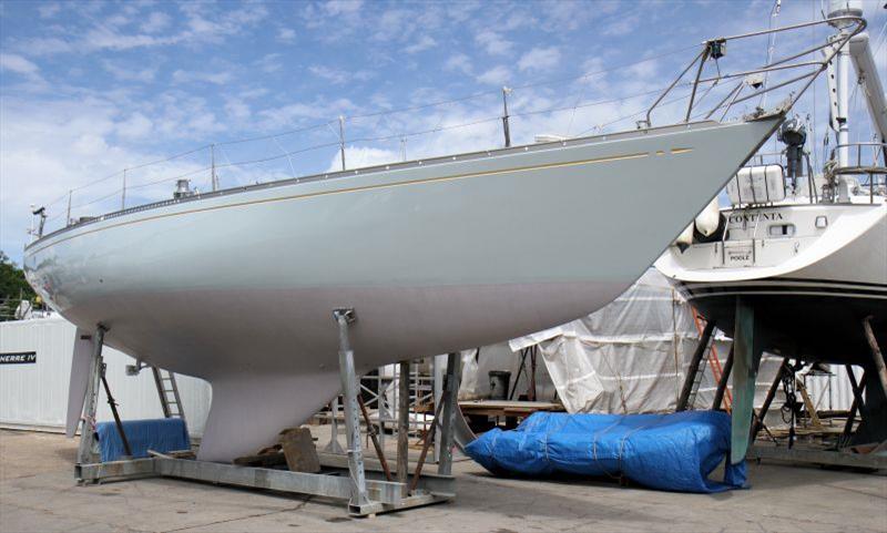 A Sparkman & Stephens Swan 44 being refurbished by Advanced Rigging and Hydraulics - photo © Mark Jardine