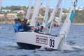 IC24 Class Winner Bill T. (l-r) Maruice Kurg, Cy Thompson, Emma Walters, Eric Cusin, Spencer LeGrande on day 3 of the 50th St. Thomas International Regatta © Ingrid Abery