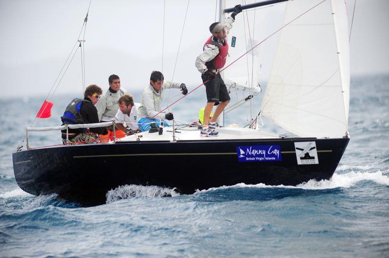 INTAC, skippered by Royal BVI Yacht Club 16-year-old Jason Putley at the 2014 BVI Spring Regatta and Sailing Festival - photo © Todd vanSickle/BVI Spring Regatta