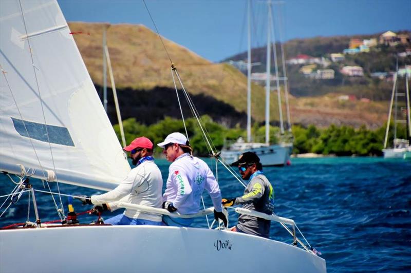 2021 St. Thomas International Regatta Day 2: Puerto Ricos Enrique Figueroa's team on the chartered IC24, Voila photo copyright Dean Barnes taken at St. Thomas Yacht Club and featuring the IC24 class