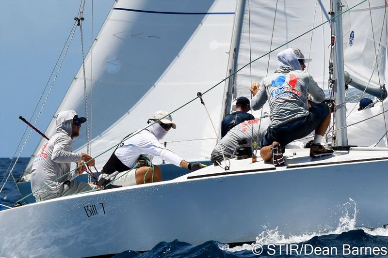 USVI two-time Olympic Laser sailor, Cy Thompson, driving IC24 Bill T to second in class on day 2 at the 48th St. Thomas International Regatta photo copyright Dean Barnes / STIR taken at St. Thomas Yacht Club and featuring the IC24 class