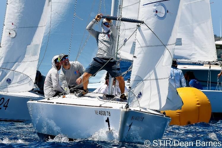 USVI's Cy Thompson driving Bill T to first in the IC24 Class at the 48th St. Thomas International Regatta photo copyright Dean Barnes / STIR taken at St. Thomas Yacht Club and featuring the IC24 class