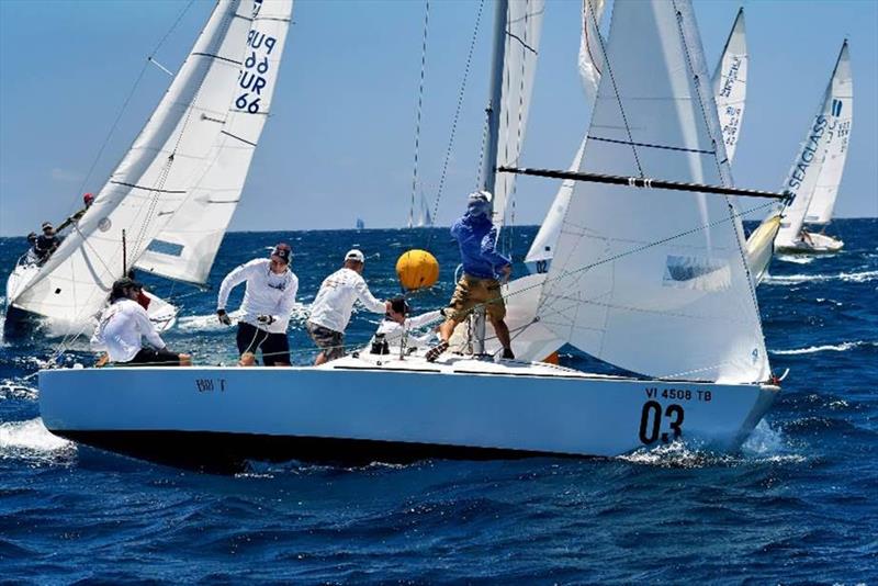 The USVI's Bill T in the IC24 Class with Cy Thompson on the helm on 49th St. Thomas International Regatta Day 3 photo copyright Dean Barnes taken at St. Thomas Yacht Club and featuring the IC24 class