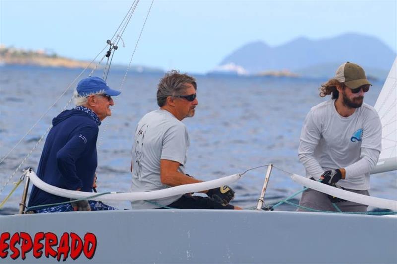 John Foster (far left) at the helm of IC24 Desperado on day 1 of the 50th St. Thomas International Regatta - photo © Ingrid Abery