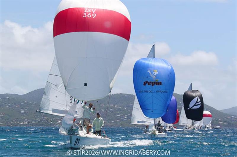 Colorful spinnakers on the IC24 class boats look like Easter bonnets on parade on day 3 of the 52nd St. Thomas International Regatta photo copyright STIR / www.ingridabery.com taken at St. Thomas Yacht Club and featuring the IC24 class