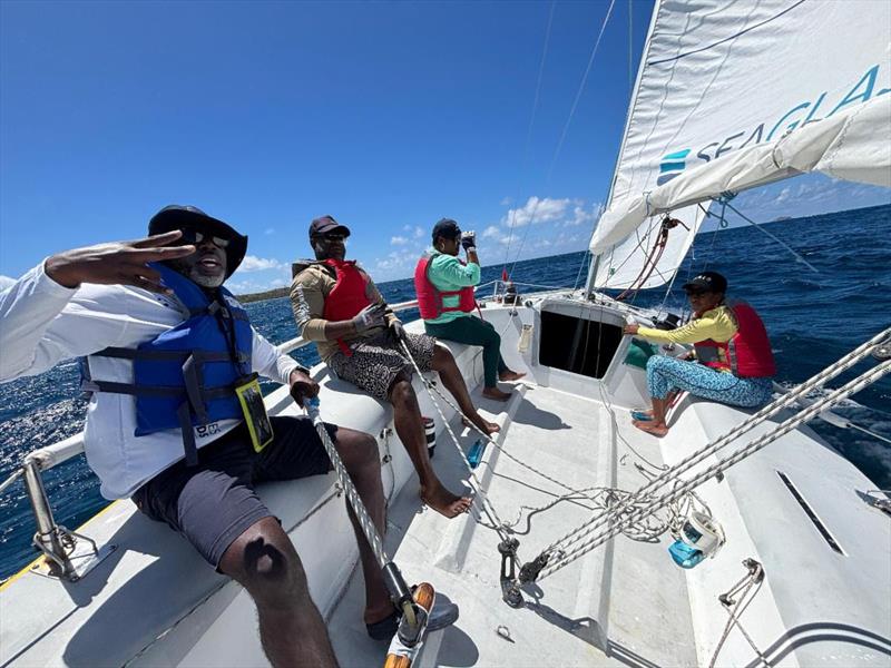 Team USVI Department of Tourism, third place finishers, at the 7th Annual USVI Hotel & Tourism Association Regatta photo copyright STSC taken at St. Thomas Sailing Center and featuring the IC24 class