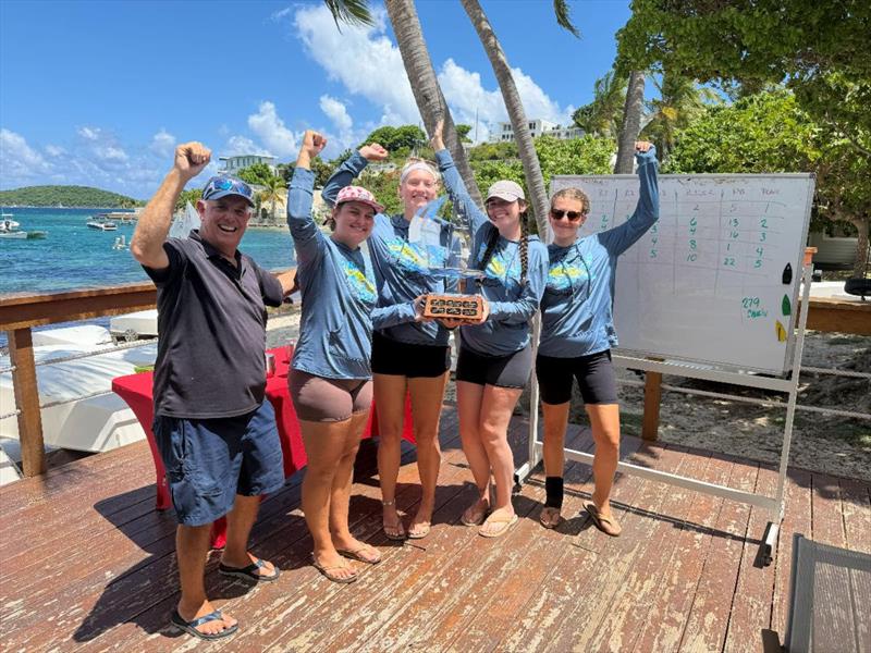 Coral World Women's Team on the winners' podium at the 7th Annual USVI Hotel & Tourism Association Regatta photo copyright STSC taken at St. Thomas Sailing Center and featuring the IC24 class